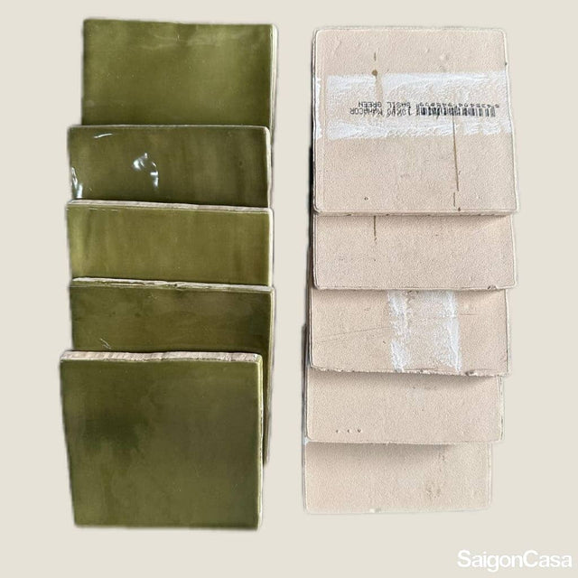 Gạch Ốp Tường Manacor Bassil Green 10x10cm - SaigonCasa | Curated Surfaces & Contemporary Living