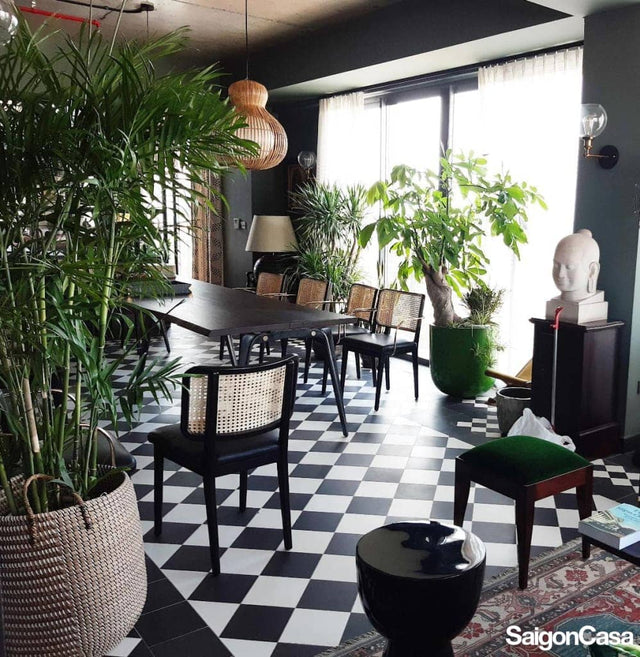 gạch Leonardo trắng đen phối màu