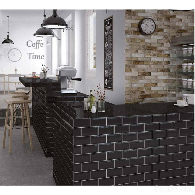 Gạch tường Metro Black 10X20