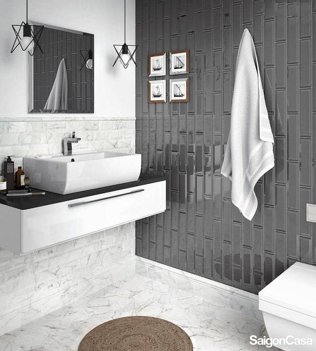 Gạch tường Metro Dark Grey 7.5X15