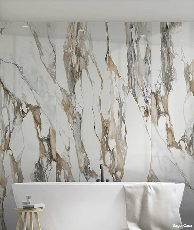 Gạch Vân Đá Khổ Lớn Calacatta Gold 121x270cm - SaigonCasa | Curated Surfaces & Contemporary Living