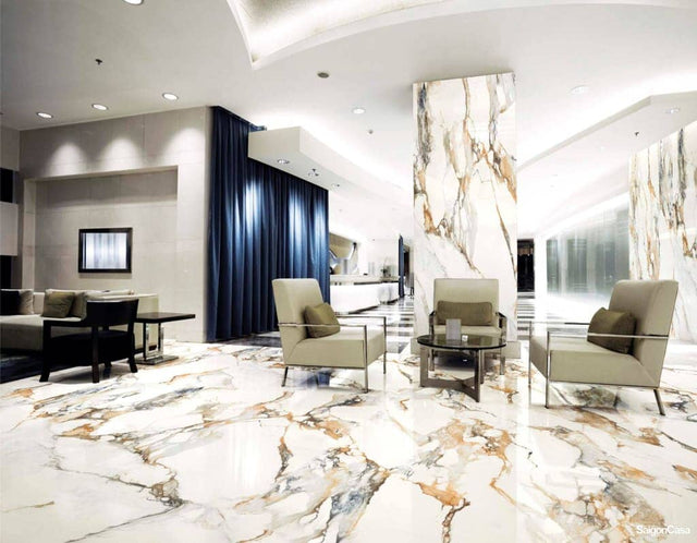 Gạch Vân Đá Khổ Lớn Calacatta Gold 121x270cm - SaigonCasa | Curated Surfaces & Contemporary Living