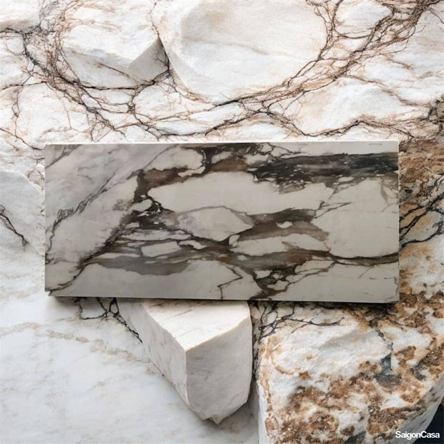 Gạch Vân Đá Khổ Lớn Calacatta Gold 121x270cm - SaigonCasa | Curated Surfaces & Contemporary Living