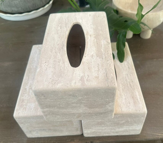 Hộp Đựng Khăn Giấy Travertine - SaigonCasa | Curated Surfaces & Contemporary Living