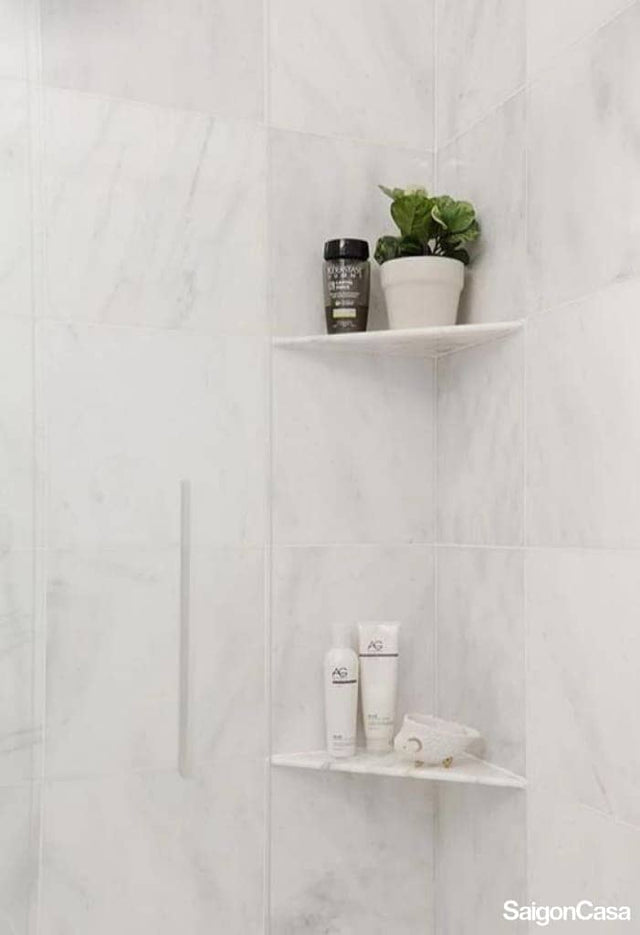 kệ góc phòng tắm đá marble