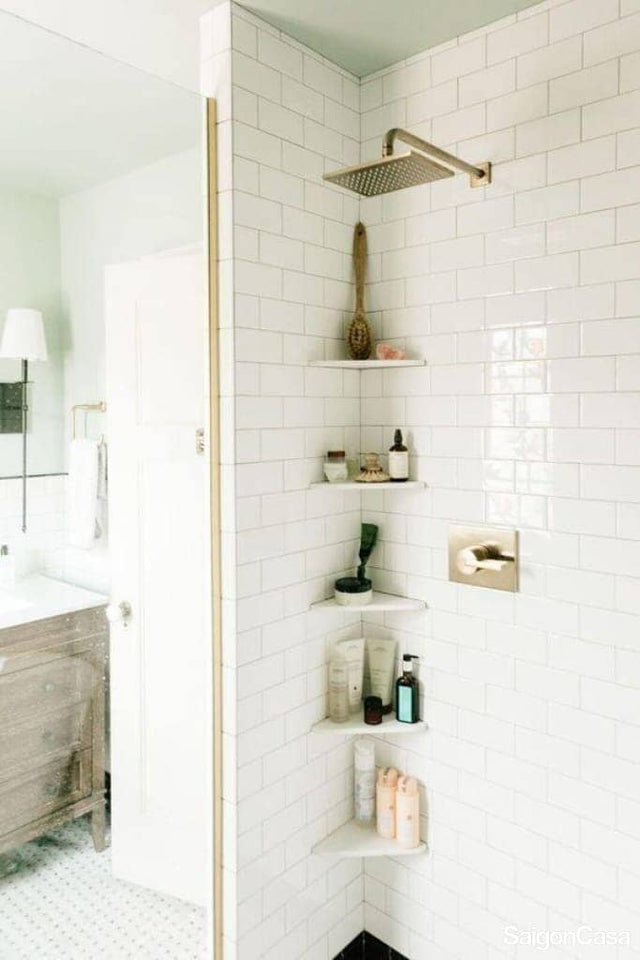 kệ góc phòng tắm đá marble