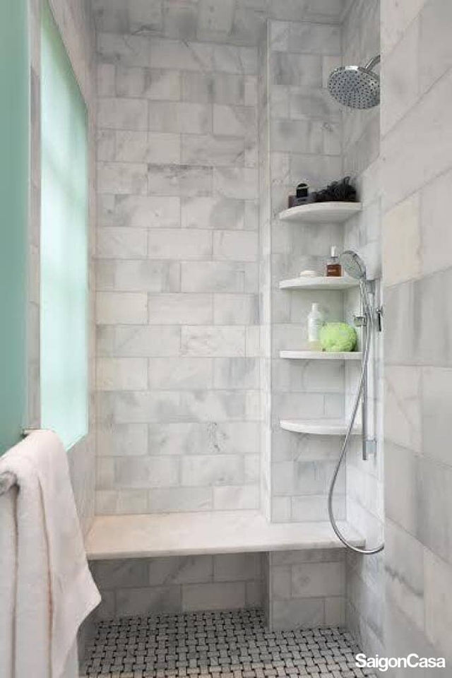kệ góc phòng tắm đá marble