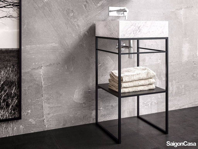 Lavabo Đá + Chân Kim Loại - SaigonCasa | Curated Surfaces & Contemporary Living