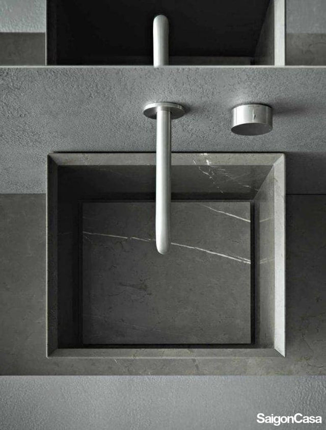 Lavabo Đá + Chân Kim Loại - SaigonCasa | Curated Surfaces & Contemporary Living