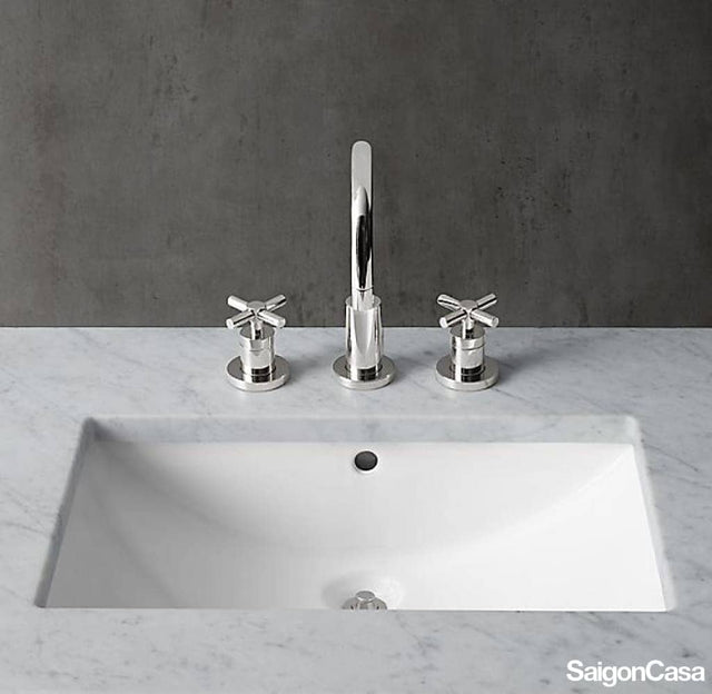 Lavabo Đơn Mặt Đá + Chân Kim Loại - SaigonCasa | Curated Surfaces & Contemporary Living