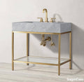 Lavabo Đơn Mặt Đá + Chân Kim Loại - SaigonCasa | Curated Surfaces & Contemporary Living