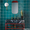Lavabo Đơn Mặt Đá + Chân Kim Loại - SaigonCasa | Curated Surfaces & Contemporary Living