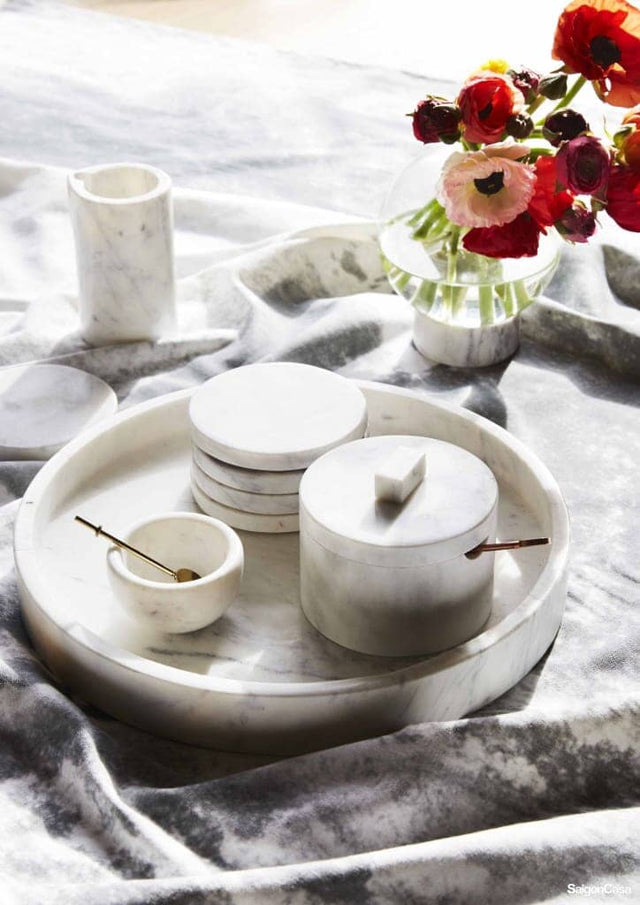 Lót Ly Đá Marble Tròn - SaigonCasa | Curated Surfaces & Contemporary Living