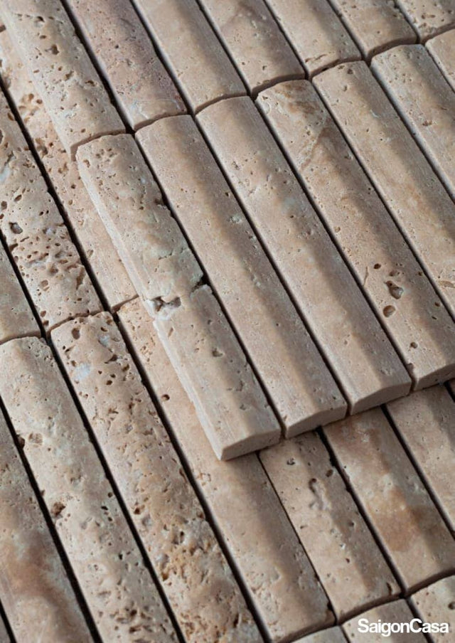 Mosaic Đá 3D Travertino - SaigonCasa | Curated Surfaces & Contemporary Living