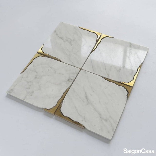 Mosaic Đá Marble & Brass - SaigonCasa | Curated Surfaces & Contemporary Living
