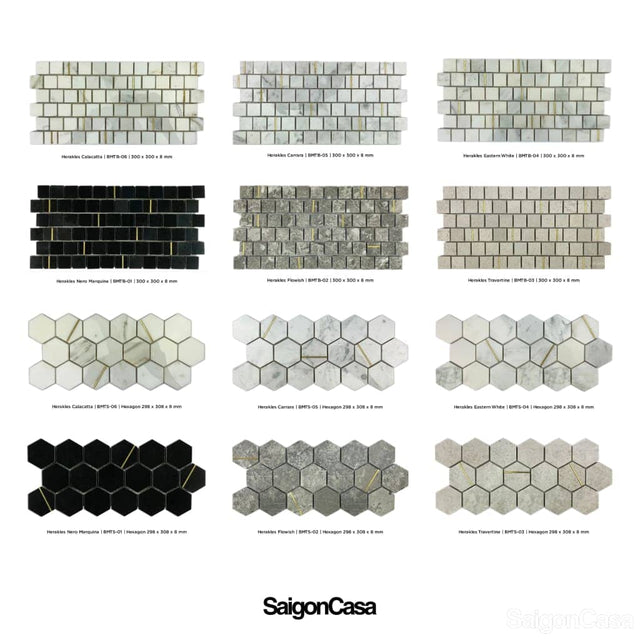 Mosaic Đá Marble Herakles - SaigonCasa | Curated Surfaces & Contemporary Living