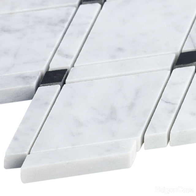 Mosaic Đá Marble Hình Thoi - SaigonCasa | Curated Surfaces & Contemporary Living