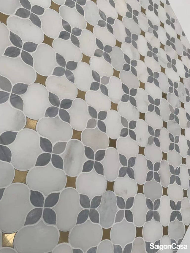 mosaic đá marble & kim loại