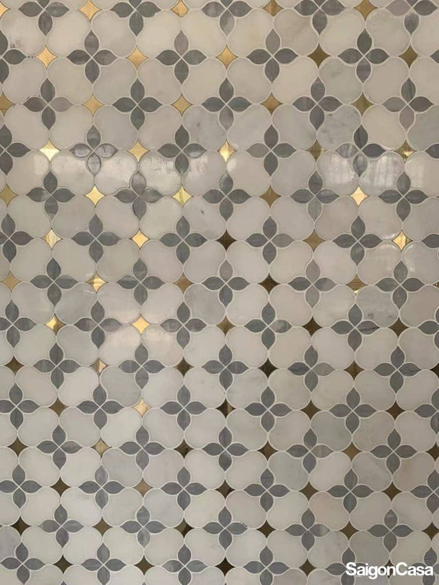 mosaic đá marble & kim loại
