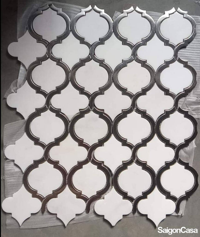 mosaic đá marble & kim loại arabesque