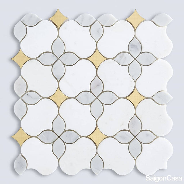 Mosaic Đá Marble & Kim Loại Arabesque - SaigonCasa | Curated Surfaces & Contemporary Living