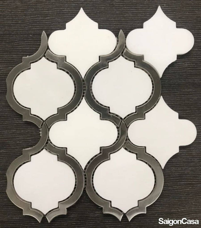 mosaic đá marble & kim loại arabesque