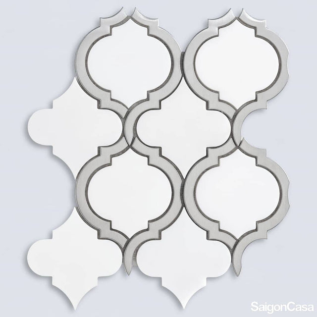 mosaic đá marble & kim loại arabesque