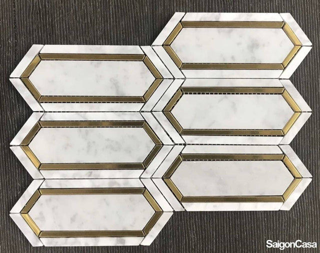 Mosaic Đá Marble & Kim Loại Arrow - SaigonCasa | Curated Surfaces & Contemporary Living