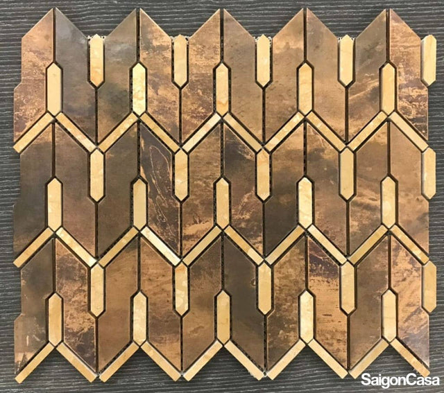 mosaic đá marble & kim loại arrow