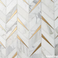 Mosaic Đá Marble & Kim Loại Carrara Chevron - SaigonCasa | Curated Surfaces & Contemporary Living
