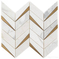 Mosaic Đá Marble & Kim Loại Carrara Chevron - SaigonCasa | Curated Surfaces & Contemporary Living