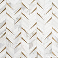 Mosaic Đá Marble & Kim Loại Carrara Chevron - SaigonCasa | Curated Surfaces & Contemporary Living