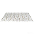 Mosaic Đá Marble & Kim Loại Carrara Chevron - SaigonCasa | Curated Surfaces & Contemporary Living