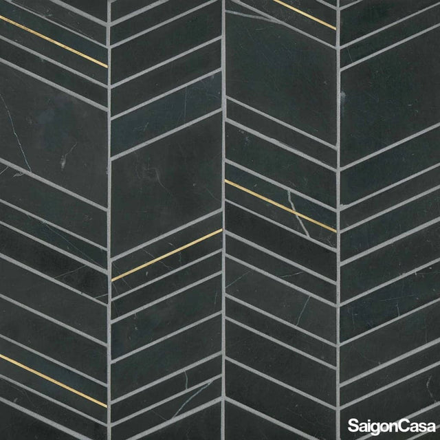 Mosaic Đá Marble & Kim Loại Chevron - SaigonCasa | Curated Surfaces & Contemporary Living