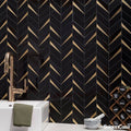 Mosaic Đá Marble & Kim Loại Nero Chevron - SaigonCasa | Curated Surfaces & Contemporary Living