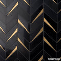 Mosaic Đá Marble & Kim Loại Nero Chevron - SaigonCasa | Curated Surfaces & Contemporary Living