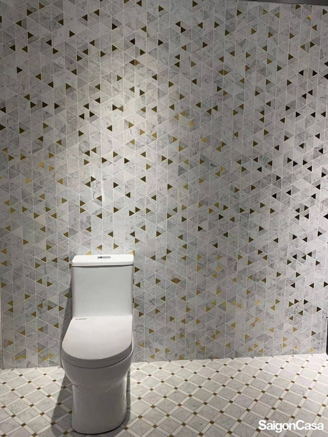 Mosaic Đá Marble & Kim Loại Triangle - SaigonCasa | Curated Surfaces & Contemporary Living
