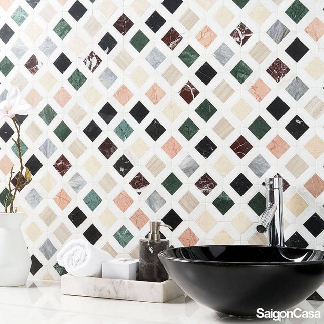 Mosaic Đá Marble Nhiều Màu New Orleans - SaigonCasa | Curated Surfaces & Contemporary Living