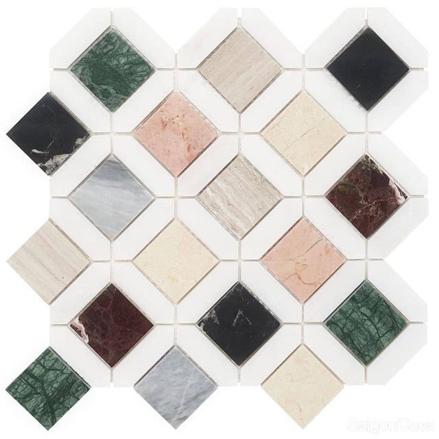 Mosaic Đá Marble Nhiều Màu New Orleans - SaigonCasa | Curated Surfaces & Contemporary Living