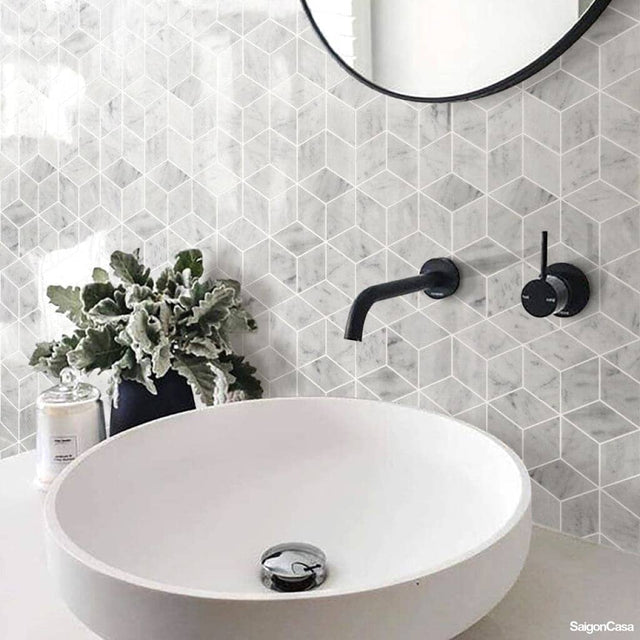 Mosaic Đá Marble Rhombus - SaigonCasa | Curated Surfaces & Contemporary Living