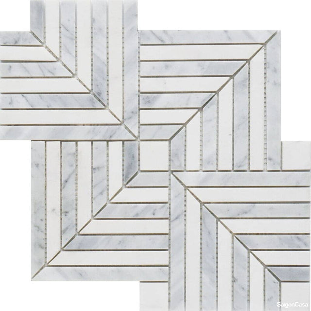 Mosaic Đá Marble Stripe - SaigonCasa | Curated Surfaces & Contemporary Living