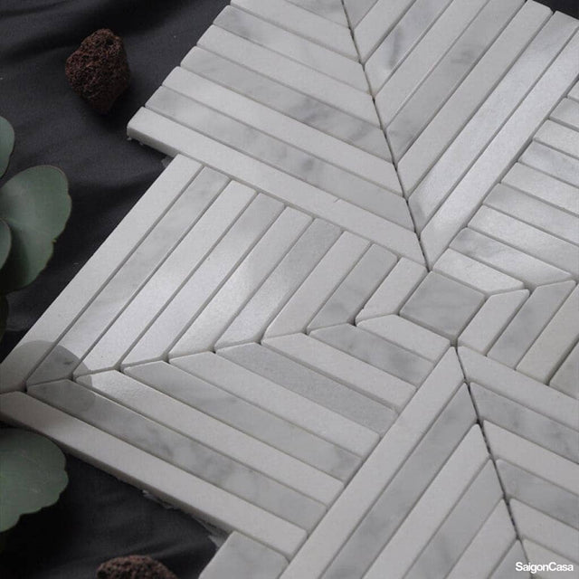 Mosaic Đá Marble Stripe - SaigonCasa | Curated Surfaces & Contemporary Living
