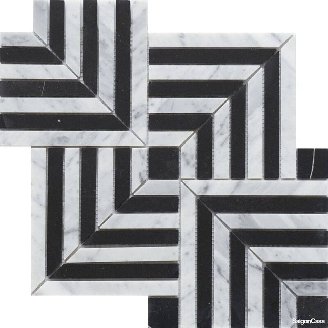 Mosaic Đá Marble Stripe - SaigonCasa | Curated Surfaces & Contemporary Living