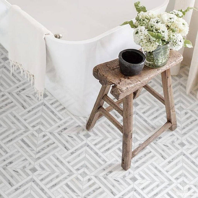 Mosaic Đá Marble Stripe - SaigonCasa | Curated Surfaces & Contemporary Living