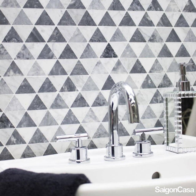 Mosaic Đá Marble Triangle Mix - SaigonCasa | Curated Surfaces & Contemporary Living