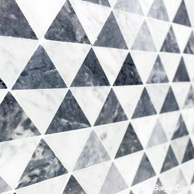 Mosaic Đá Marble Triangle Mix - SaigonCasa | Curated Surfaces & Contemporary Living