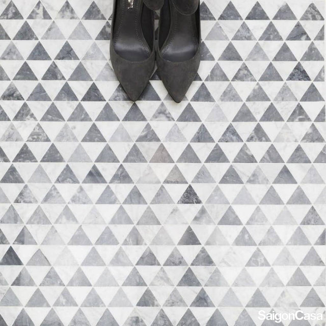Mosaic Đá Marble Triangle Mix - SaigonCasa | Curated Surfaces & Contemporary Living
