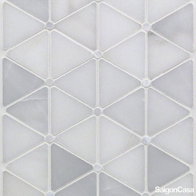 Mosaic Đá Marble Triangle White & Round - SaigonCasa | Curated Surfaces & Contemporary Living
