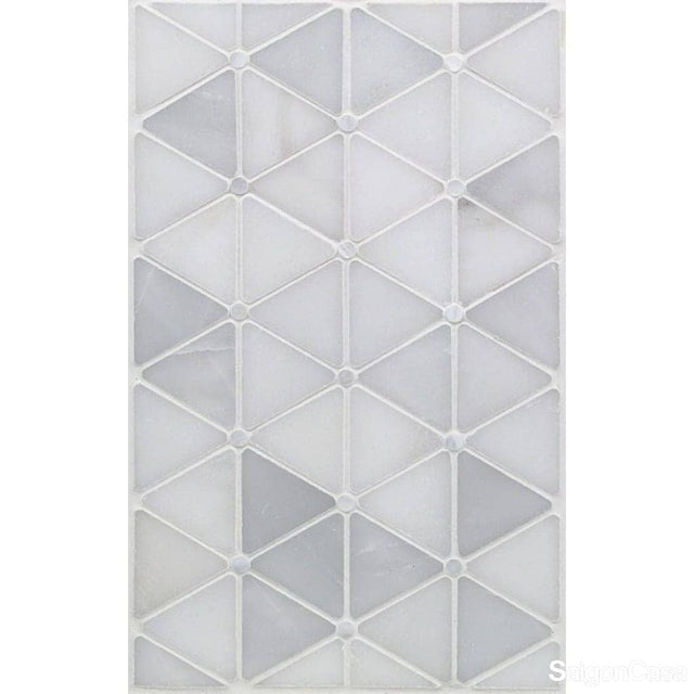 Mosaic Đá Marble Triangle White & Round - SaigonCasa | Curated Surfaces & Contemporary Living