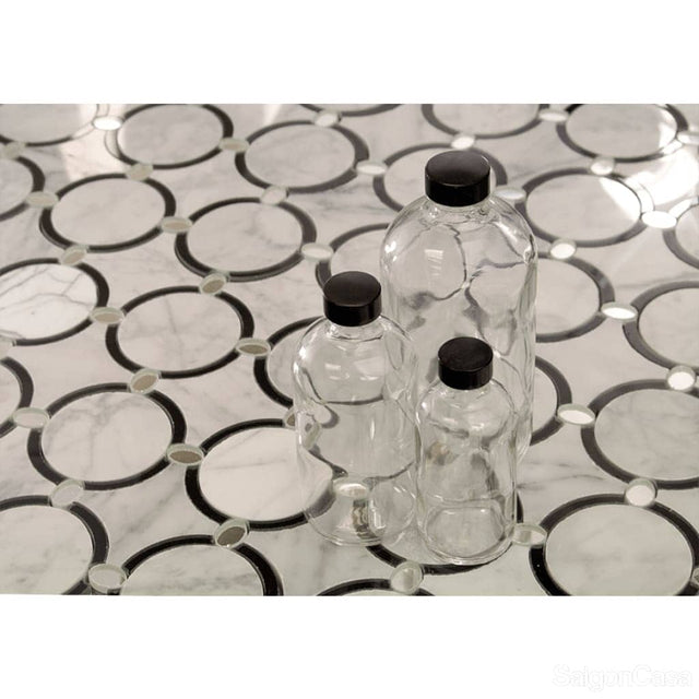 Mosaic Đá Marble W&B Circle - SaigonCasa | Curated Surfaces & Contemporary Living